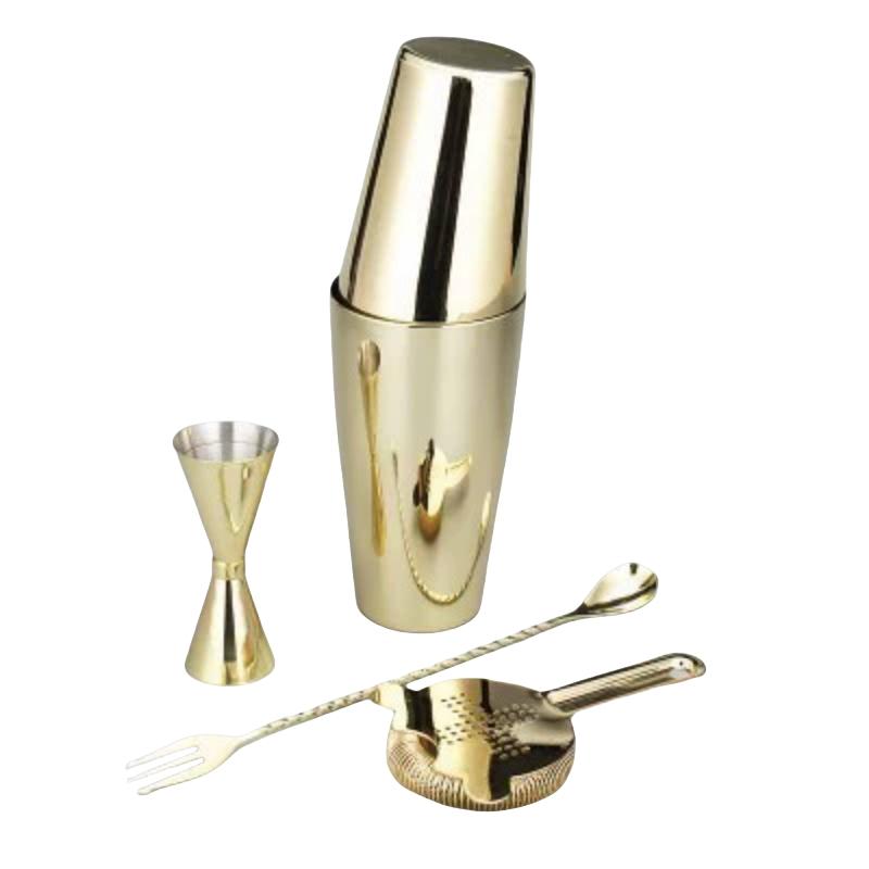 Cocktail Shaker Bar Set Shaker Barware Set - 4 Pieces Bartender Kit Include Shaker, Jigger,Strainer & Spoon Barware