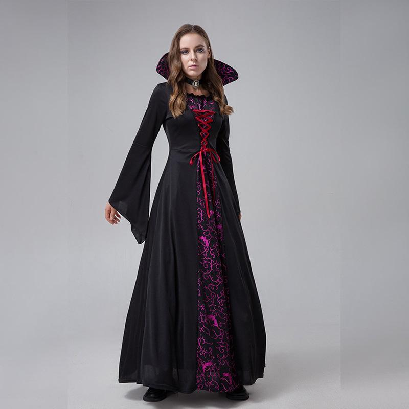 CosplayS-XXL Evil Demon Court Queen Vampire Stage Dress, Cosplay Dress, Halloween Costume