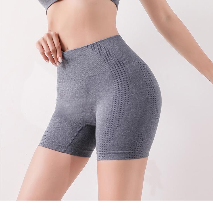 Summer High-Waisted Seamless Yoga Shorts for Running and Fitness