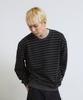 ADERNM Pigment Dyed Stripe Line Sweatshirt (Charcoal)