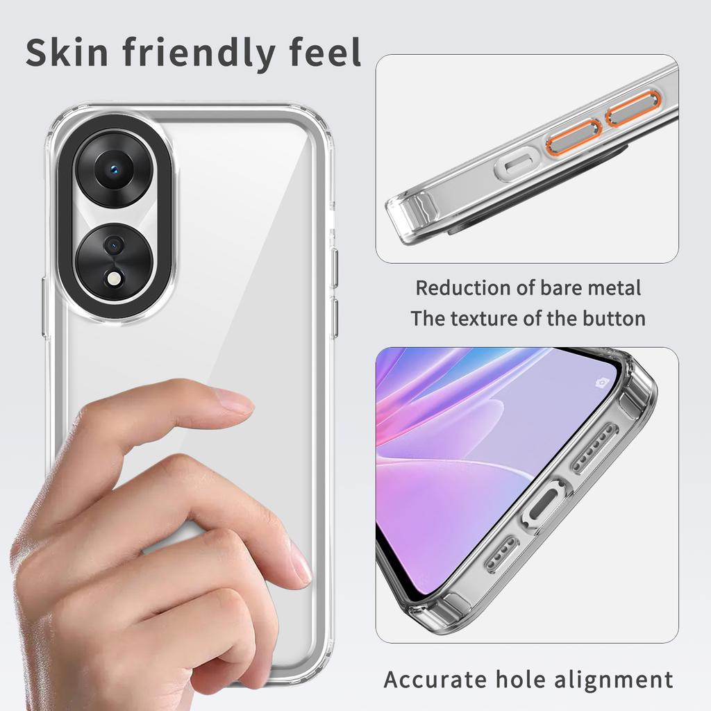 For Oppo A58 5G/A78 5G Clear Cases Anti-Scratch PC+TPU Phone Cover
