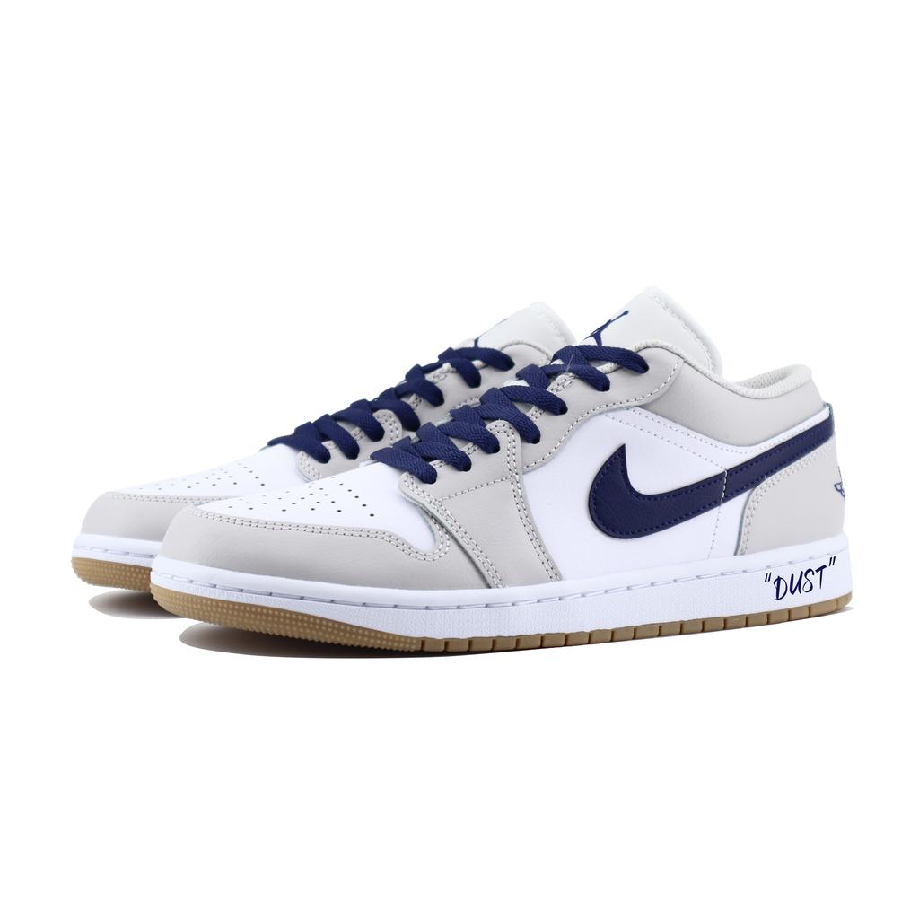 Jordan Air Jordan 1 Low top Vintage Basketball Shoes Unisex White Gray 553558-146(Team1254-dust)