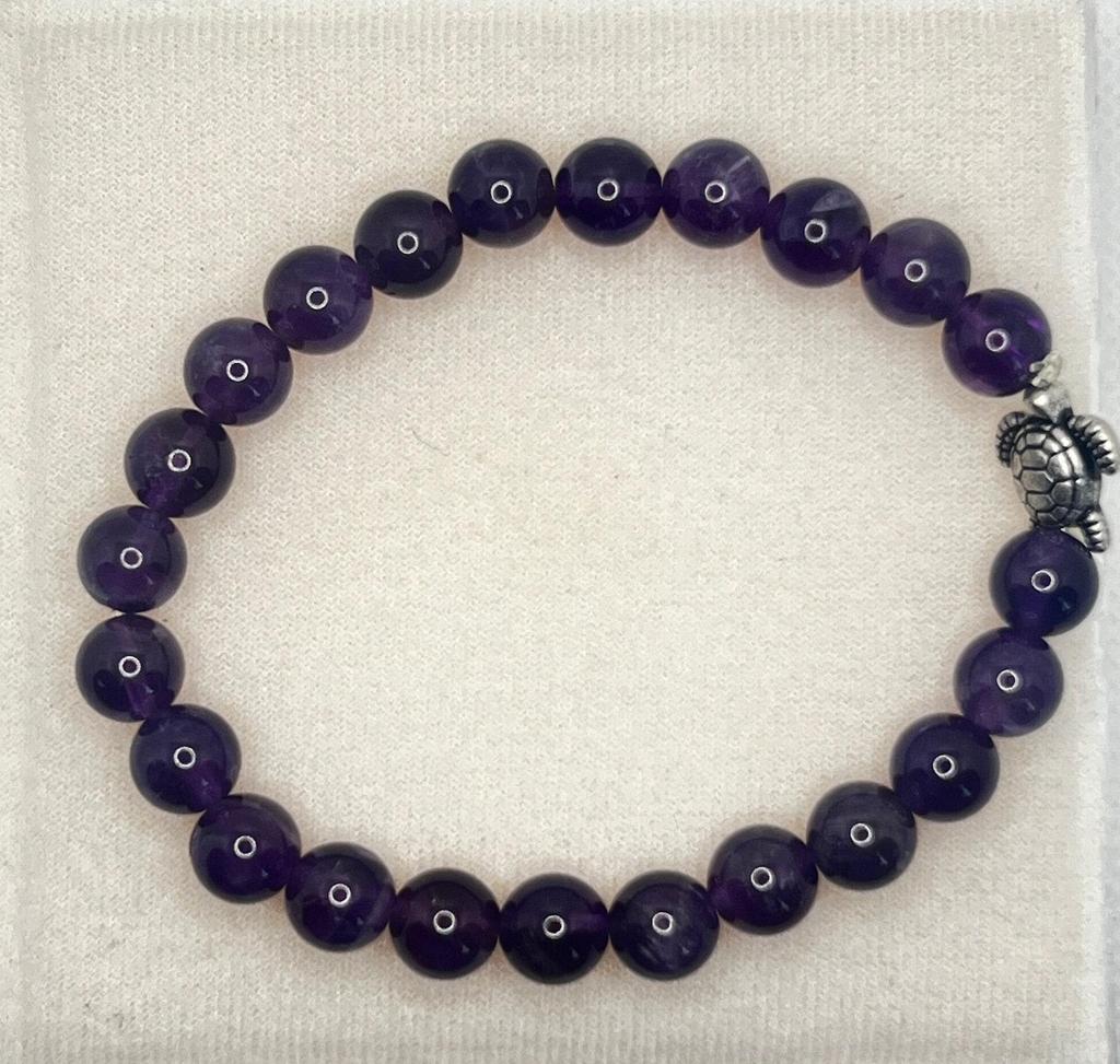 Bracelet with Purple Charm, Spiritual Protection & Stylish Natural Gemstone Jewelry,  Gemstone for Friendship & Love, Perfect Gift for Men and Women