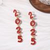 Jewelry Happy New Year Earrings Rhinestone Crystal Party Earrings  New Year