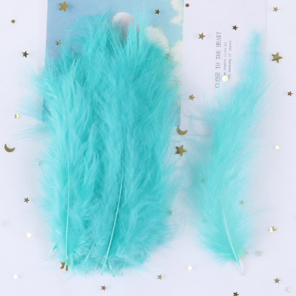 50 PCS Turkey Marabou Feathers 10-15CM Fluffy Decorative Feather for DIY Wedding Dress Jewelry Decoration Accessories Plumes