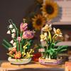 Creative Flower Building Blocks Toys Potted Plant Model Blocks Mini Blocks Toys for Girls Birthday Gift Kids Toys Bricks