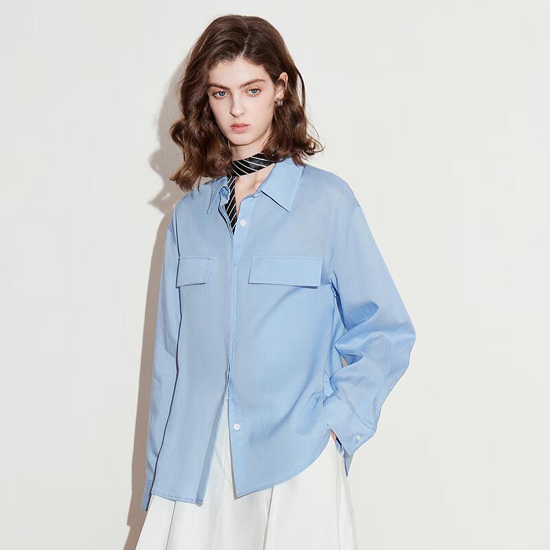 Chuyu Women's Pleated Lapel Lyocell Shirt