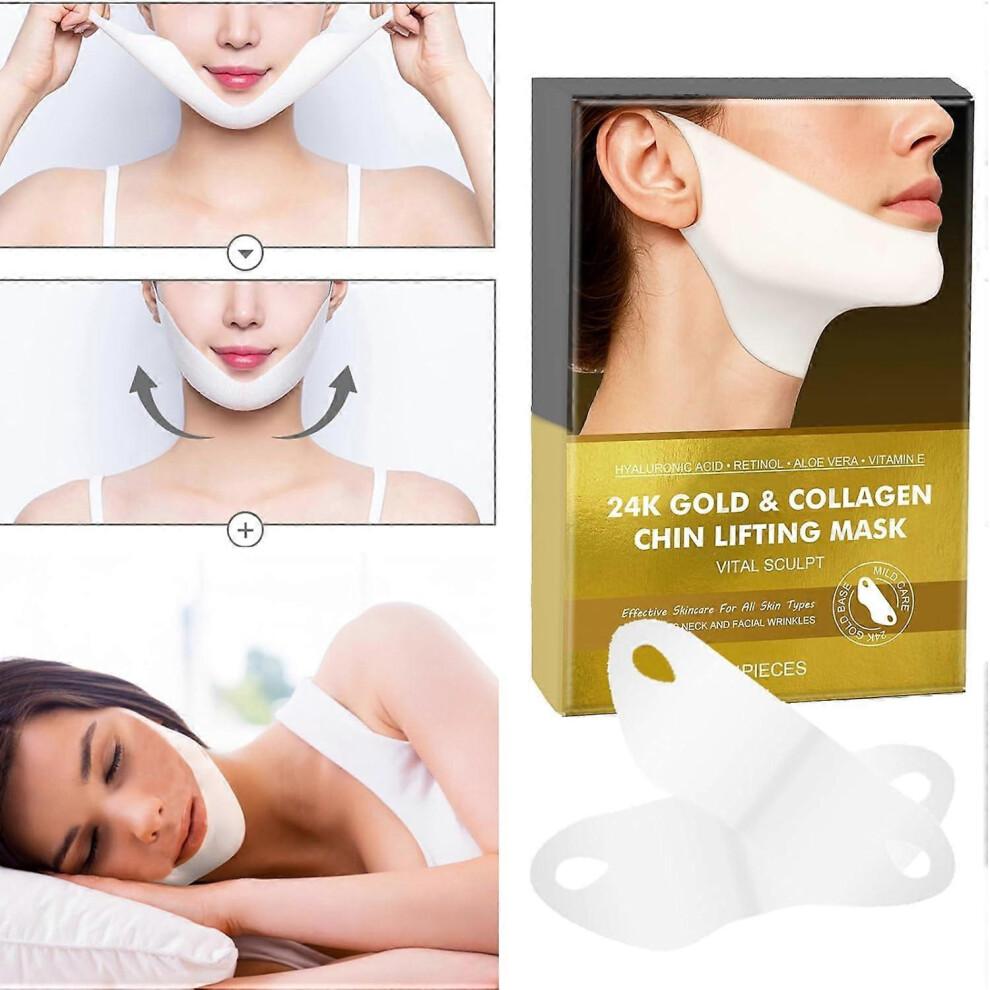 4er-Pack 24K Gold Collagen V-Lift Maske, Anti-Aging Gesichts- Und Halspflege
