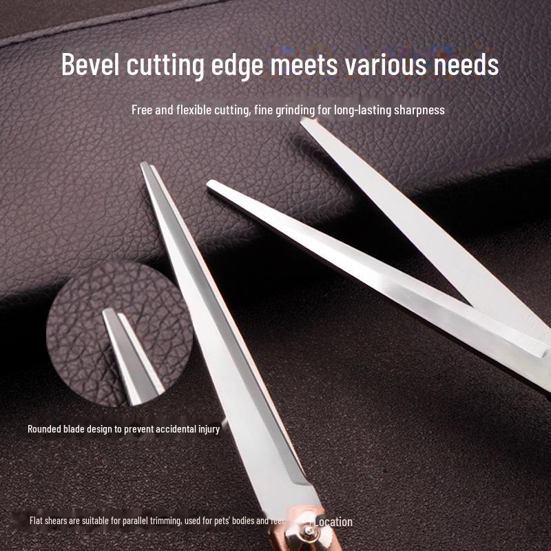 Professional 7-Inch Dog Grooming Scissor Set: Flat, Tooth, Curling, and Thinning Scissors for Trimming and Shaping