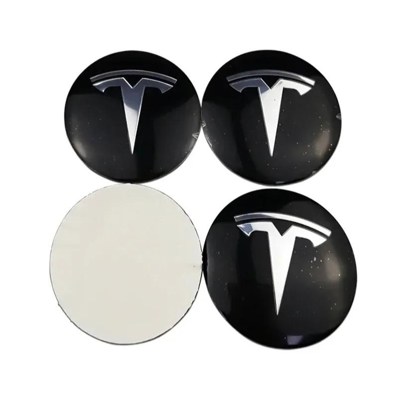 

4pcs 56mm Car Wheel Hub Center Caps Emblem Stickers for Tesla Model 3 Y S X Rims Hub Cover Badge Auto Accessories