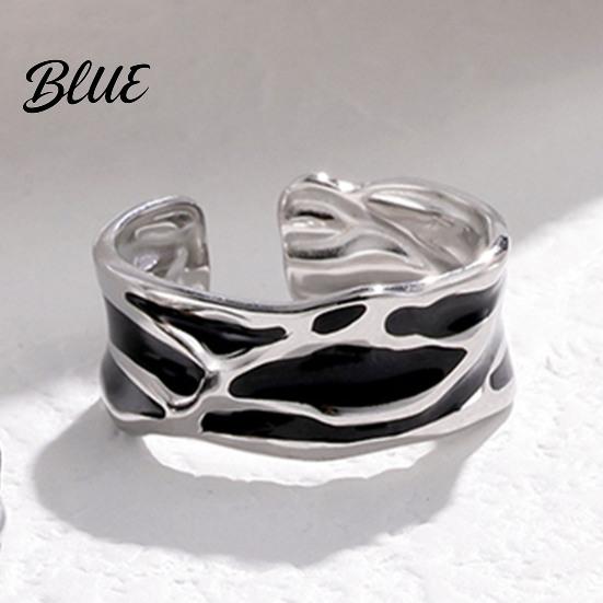 Couple Ring Thin Adjustable Open Band Stainless Steel Minimalist Geometric
