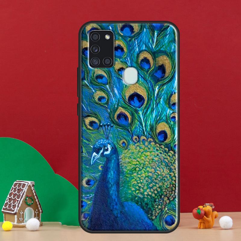 Bird Peacock Feather Case For Samsung Galaxy A54 A34 A14 A52 A32 A12 A22 A51 A71 A50 A13 A33 A53 A52S Phone Cover