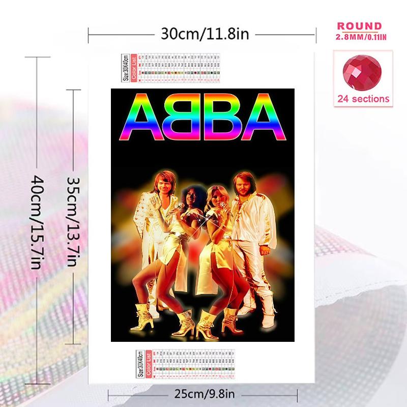 Abba Thank Music 100% Round Full Drill 5D DIY Diamond Painting Embroidery Cross Stitch Rhinestone Decor