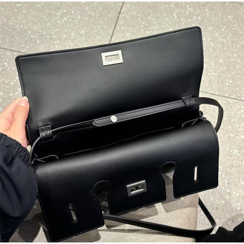 New Lock Small Square Bag Women's Luxury Genuine Leather Handbag Classic Black Brand Design Shoulder Bag Ladies Crossbody Bag