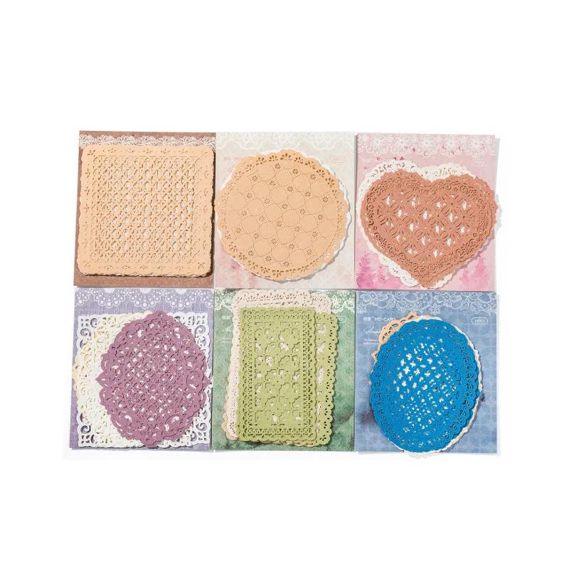 10Pcs/Set Hollow Out Hand Lace Decorative Paper Scrapbooking Handbook DIY Journal Material Collage Aesthetic Craft Supplies