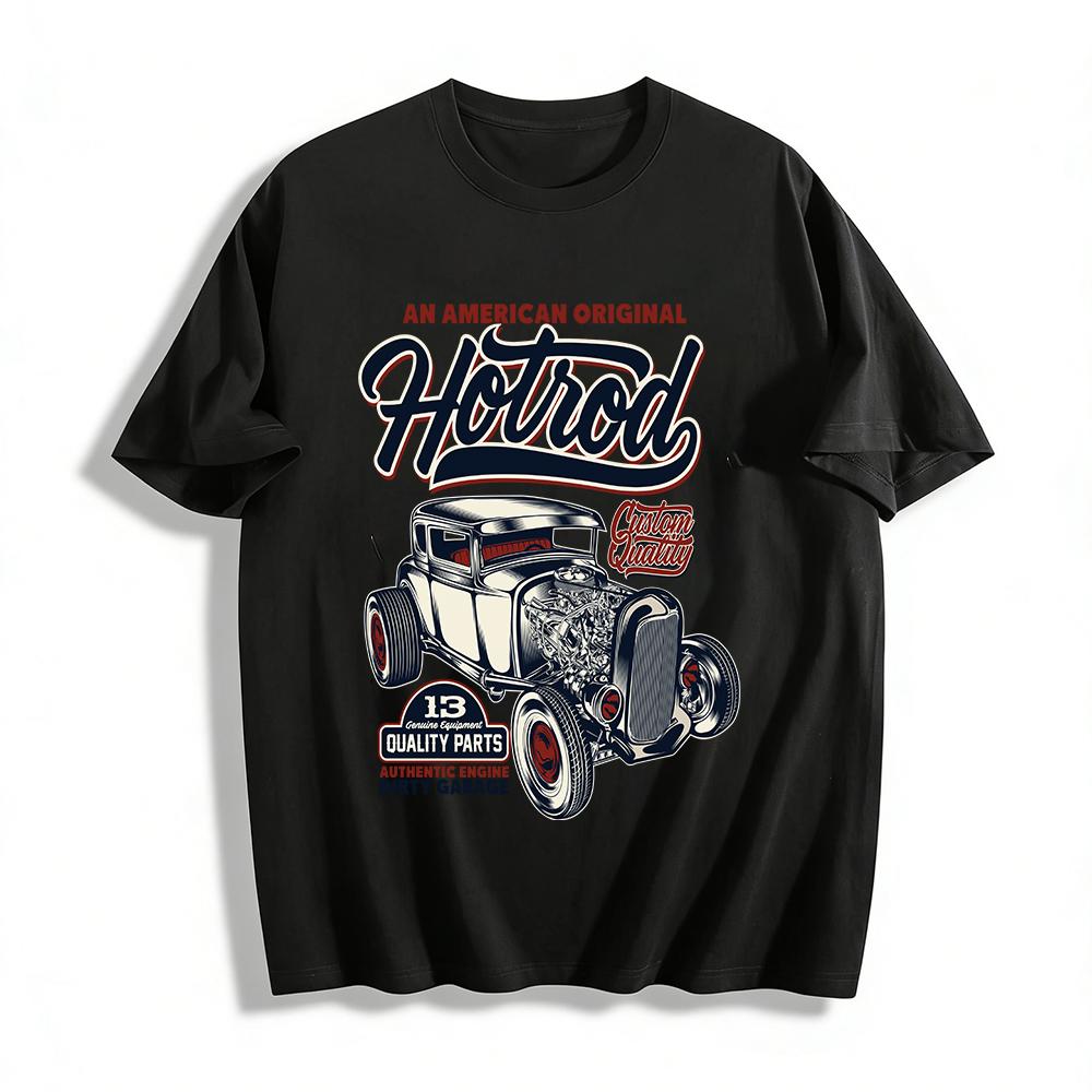 Vintage American Original Hotrod Graphic Casual T-Shirt Pure cotton T-shirt XXS