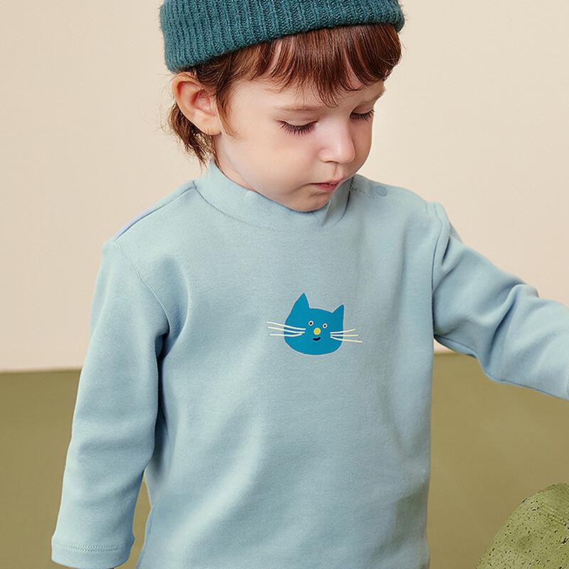 Minibala 2025 Winter Mock Neck Long Sleeve T-Shirt