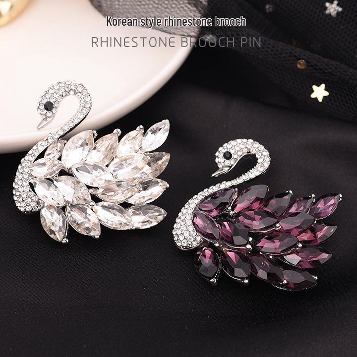 Korean Crystal Rhinestone Pearl Brooch Pin - Simple Fashion Accessory
