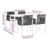 VidaXL Ensemble à dîner de jardin coussins 5 pcs noir rotin et acier 3187067