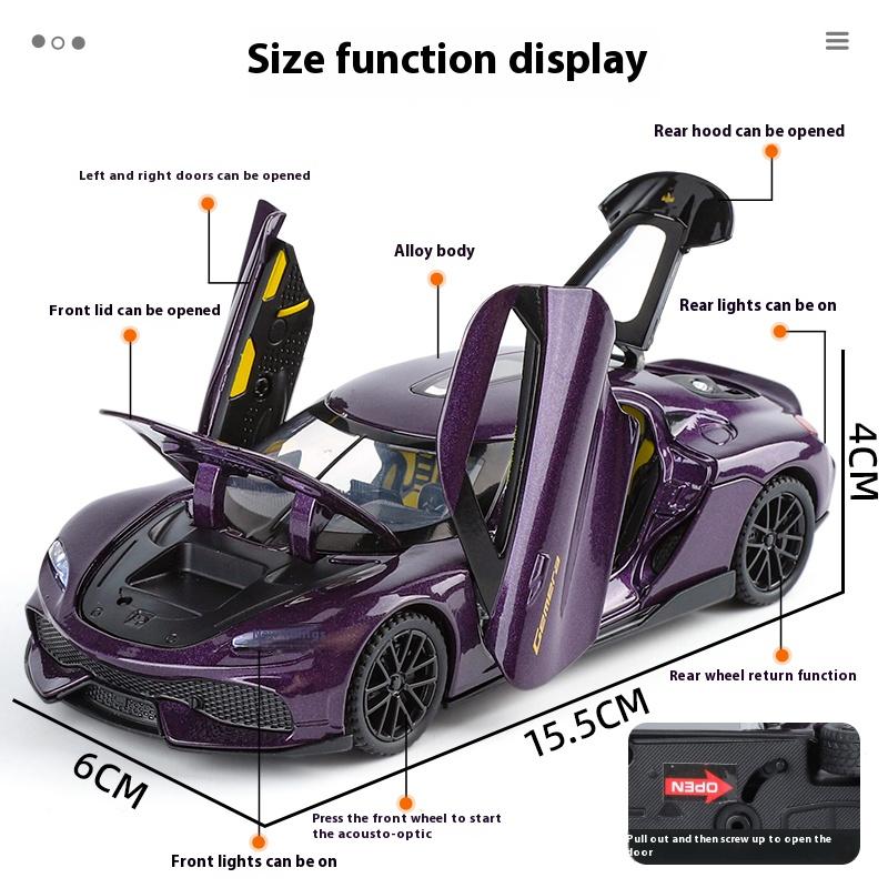 1/32 Koenigsegg Gemera GT Alloy Car Model, Simulated Sound and Light Children's Toy Car Ornaments To Collect Boys' Birthday Gifts