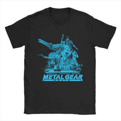 Metal Gear Solid 1 BLUE Version Men T Shirts  Awesome Tees Short Sleeve Crewneck T-Shirt Cotton Graphic Printed Tops