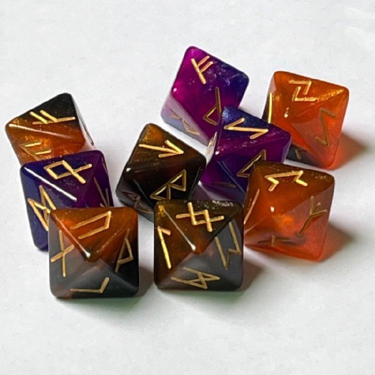 6pcs Mystical Divination Dices 8-Sided Astrologys Learning Prediction Dices for Enhancing Role Playing Game Experience