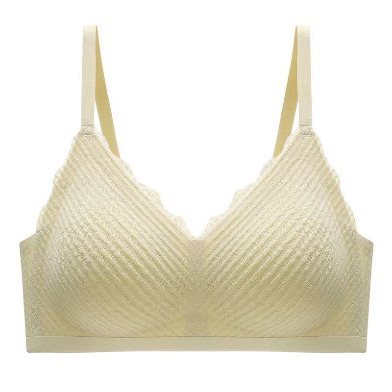 Wheat Ear Lace Suspenders Seamless Bra - Comfortable, Steel-Free, Thin & Fresh Underwear for Women.