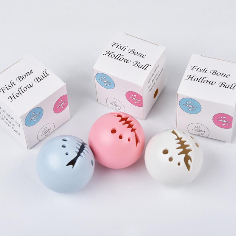 Pet Toy Glitter Ball Bell Catnip Fish Bone Ball