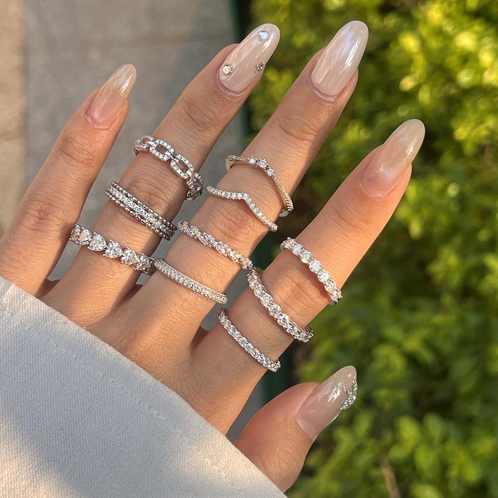 Stilvoller S925 Sterling Silber Ring für Mädchen - Leichter Luxus, Super Glänzend, Modern für den täglichen Gebrauch