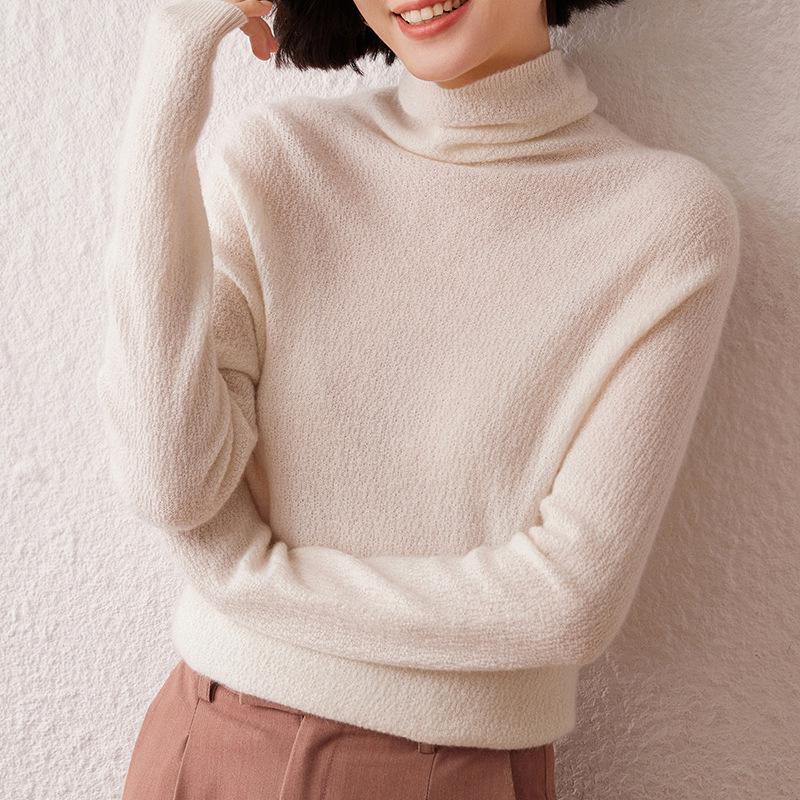 Women's Twelve-Needle Turtleneck Cashmere Sweater - Versatile Autumn/Winter High-End Base Layer