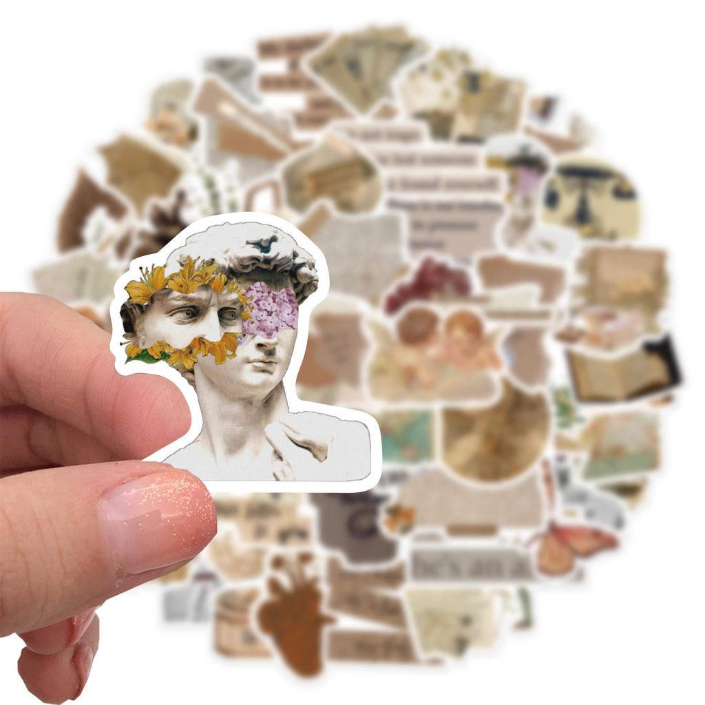 52 New Retro DIY Collage Graffiti Stickers Decorate Suitcase Pen Guitar Notebook Waterproof Hot Stamp