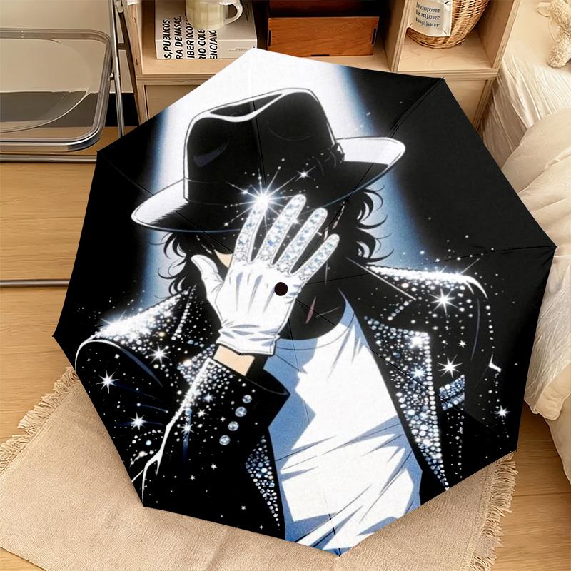 1PC Michael Jackson Automatic Umbrella - Suitable Travel Outdoor Portable Umbrella Birthday Gift Daily Essentials