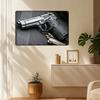 Vintage Handgun Metal Tin Sign 12x8 inch Retro Wall Art for Home Bar Garage Decor