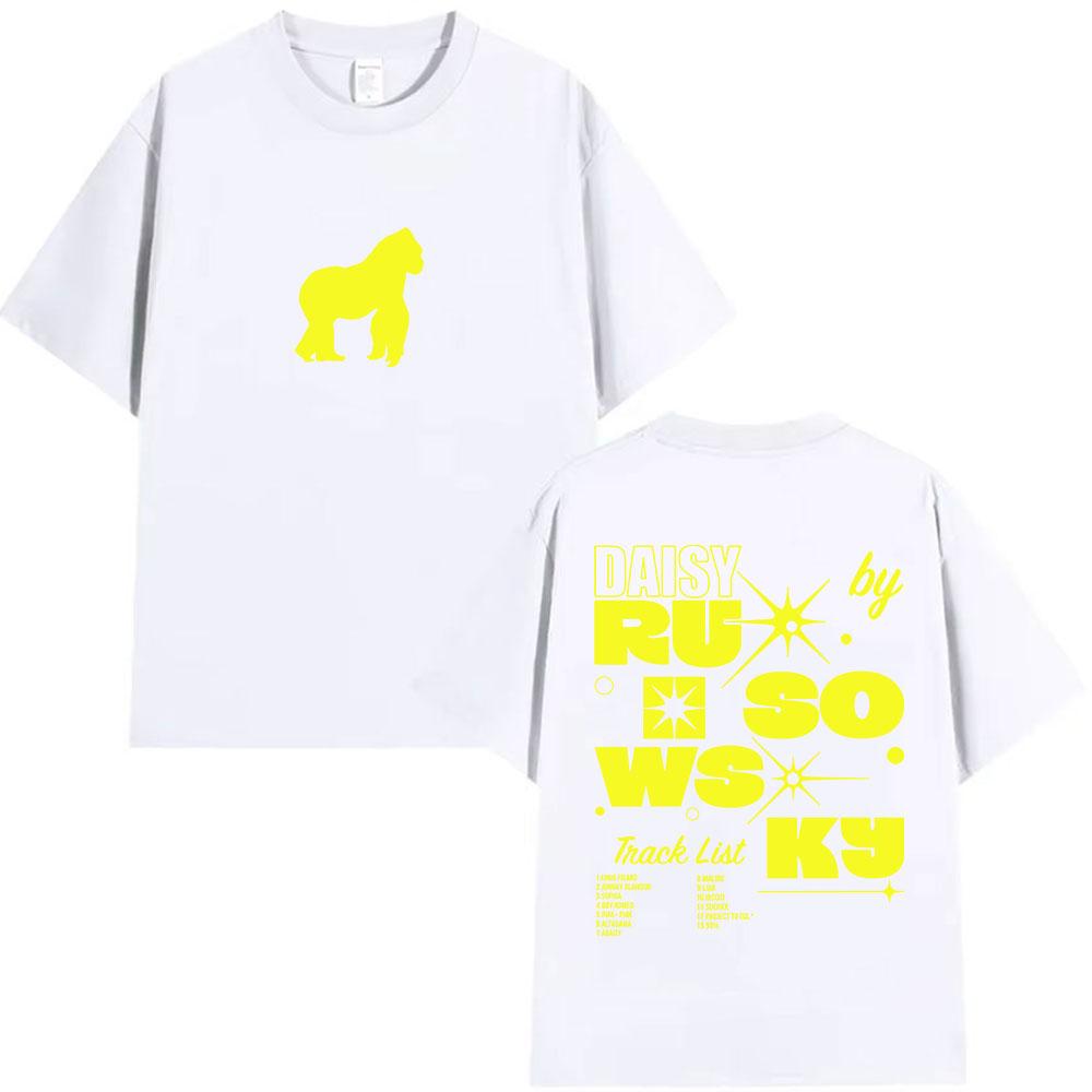 Rapper Rusowsky Daisy Tour 2025 Fans T Shirt Men Women Vintage Fashion Clothing Tshirts Summer Casual Oversized Cotton Tshirt