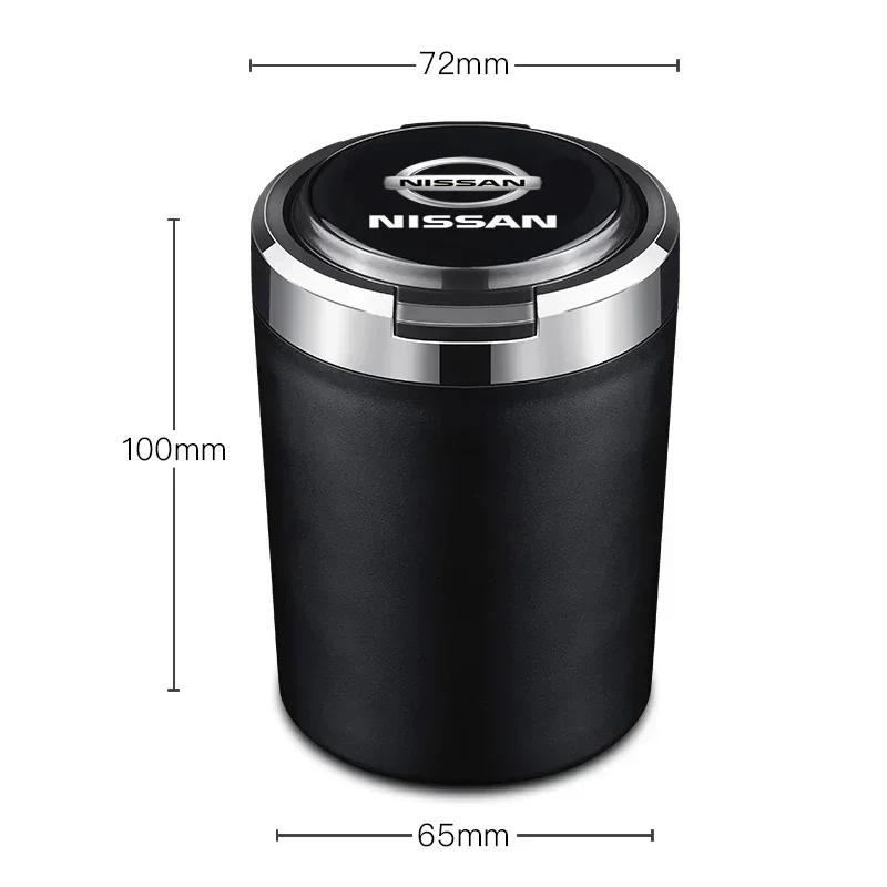 Auto-Zigarettenaschenbecher mit Deckel und LED-Beleuchtung für Nissan X-Trail, Qashqai, Note, Juke, Sentra, Patrol, Navara, Micra, Leaf und Almera