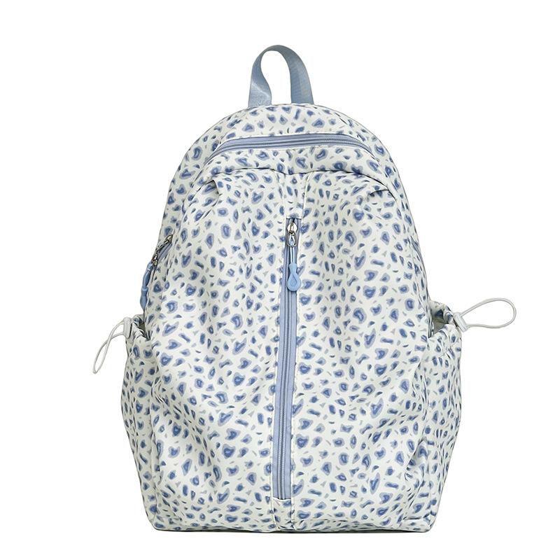 Schoolbagins wind backpack female Japanese and Korean version simple vintage girl leopard print backpack fashion high school college student schoolbag