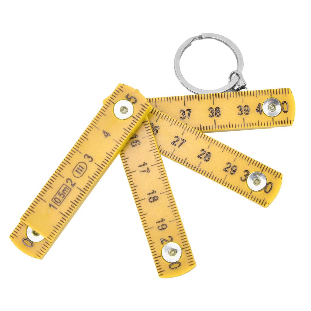 2 Stück ABS Faltmaßstab Tragbarer 0,5 m Faltmaßstab mit Schlüsselring für Zimmerei Fliesenlegen Gelb