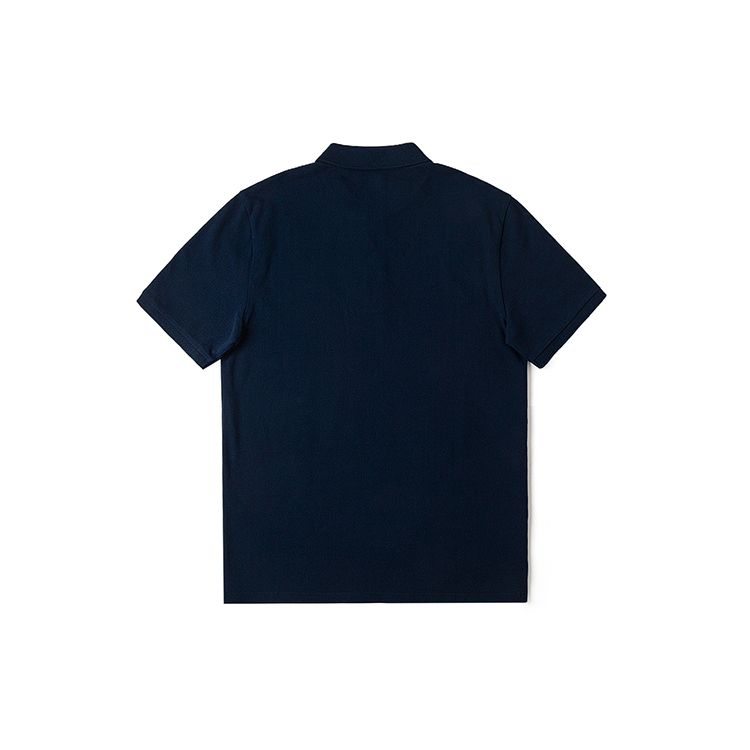 Standard Version Logo Embroidered Felt Patch Short Sleeve Polo Shirt Men Tops Navy-Blue LMT0075264CJ00FA05179
