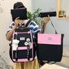 Fash Large-Capacity Primary School Junior High School Students Shoulders Backpack High School Five Sets of Multi-Compartment  Bag
