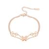Trending Stainless Steel Double Butterfly Hip Hop Jewelry Ladies Fashion Bracelet Adjustable Charm Bangle