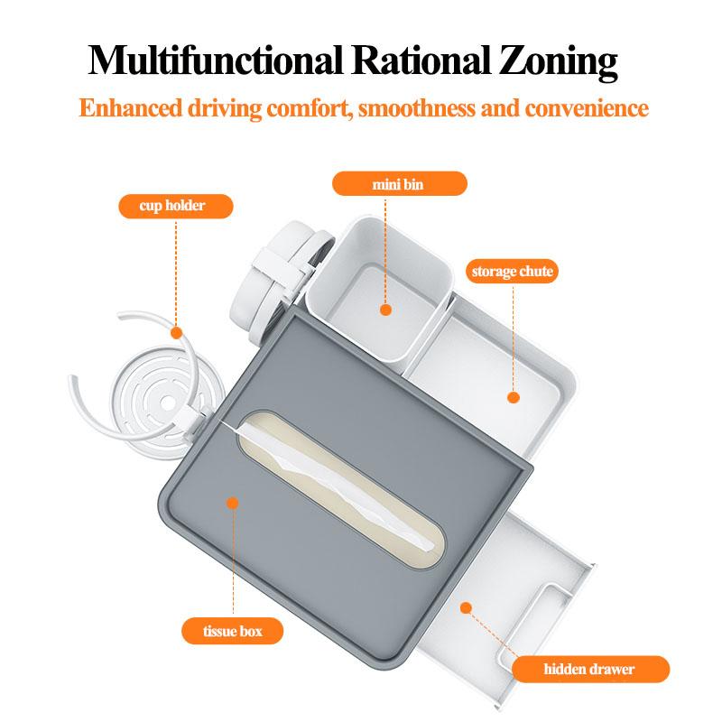 Car Armrest Box Storage Multifunctional 4 in 1 Car Storage Box Cup Holder Tissue Box Waste Bin Portable Organizer Interior Accessories