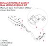 Auspuff Schalldämpfer Dichtung Dichtring Feder Überholsatz für Polaris 01-14 Sportsman 400 450 500 Ranger 400 425 500 Scrambler 500 Hawkeye 400 Worker 500