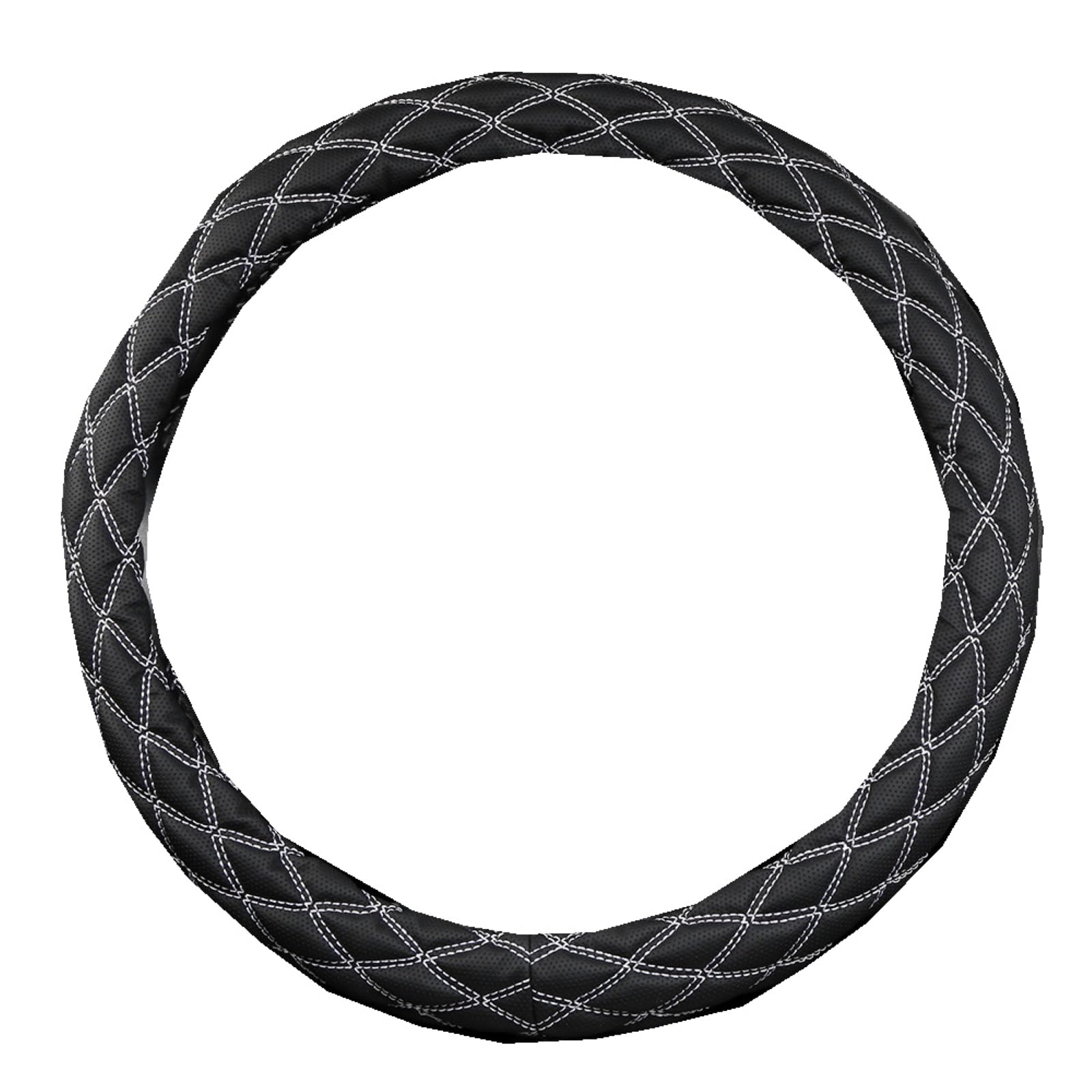 

Leather Steering Wheel for Dump and Large Cars x Cover, Non-Slip, Trucks, Trucks, Buses, (Black White, 42cm) [Used]