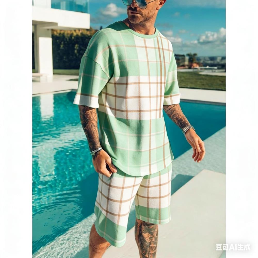 Men's 3D Printed T-Shirt and Shorts Set