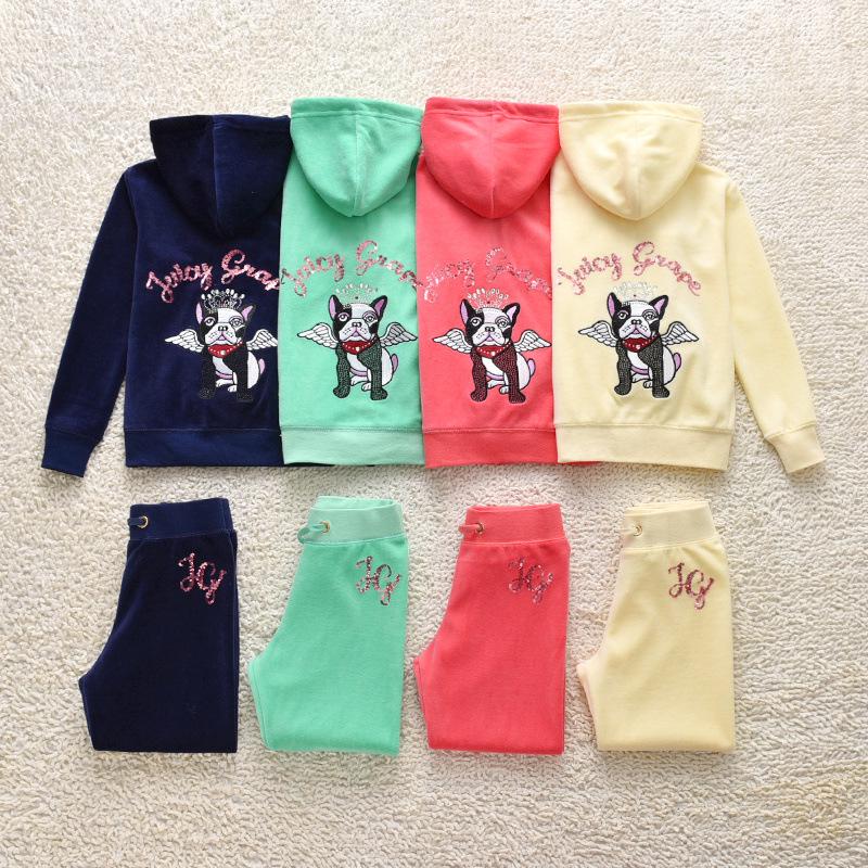 Europäischer & Amerikanischer Samt-Hoodie & Hose mit geradem Bein für Mädchen - Zweiteilige Freizeit-Sportbekleidung