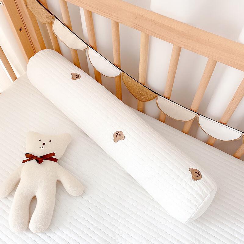 LISM Embroidered Bear Baby Comfort Bolster Pillow