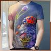 Men's Short Sleeved T-shirt Summer Hot Item Insect Butterfly Series High-end Digital 3D Printed Pattern 3D Three-dimensional Top