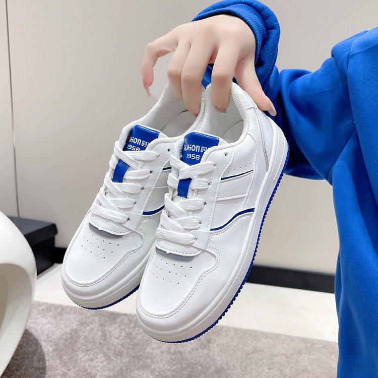 Summer fashion breathable white shoes women's autumn new breathable contrasting color board shoes women's sports