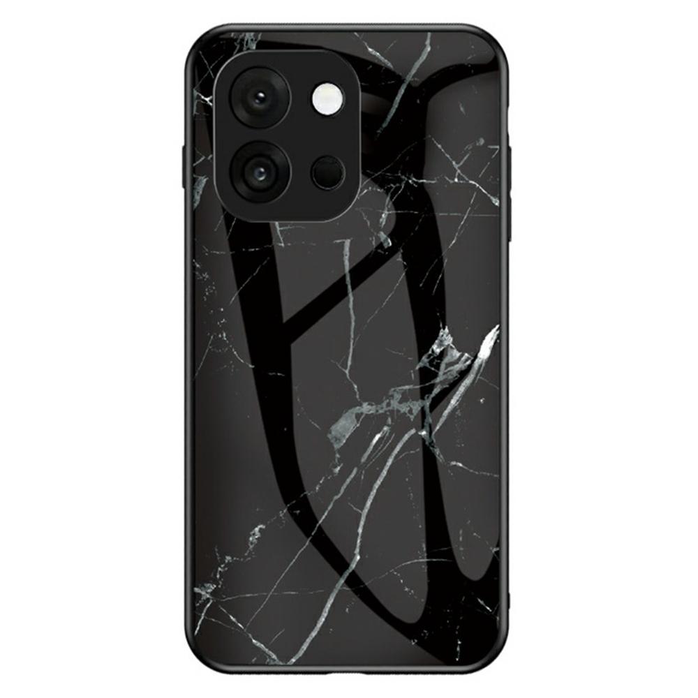 For OnePlus 13T 5G Case Marble Pattern Tempered Glass+PC+TPU Protective Phone Cover