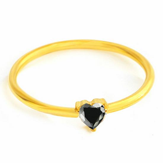 Fashion Zodiac Zirconia Heart Ring for Women - Non-Fading Titanium Steel Size 6